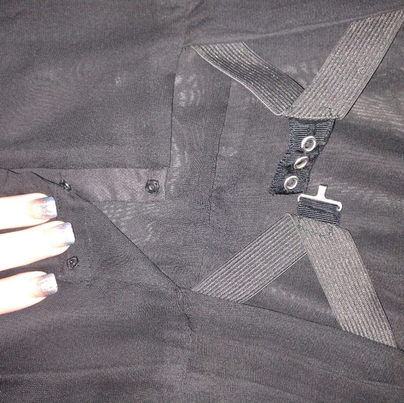 Black Slip Dress "Double n Brass" - Picture 4 of 8